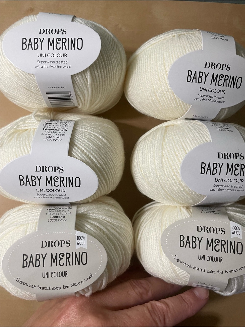 DROPS Baby Merino Yarn - Cream - 6 Balls